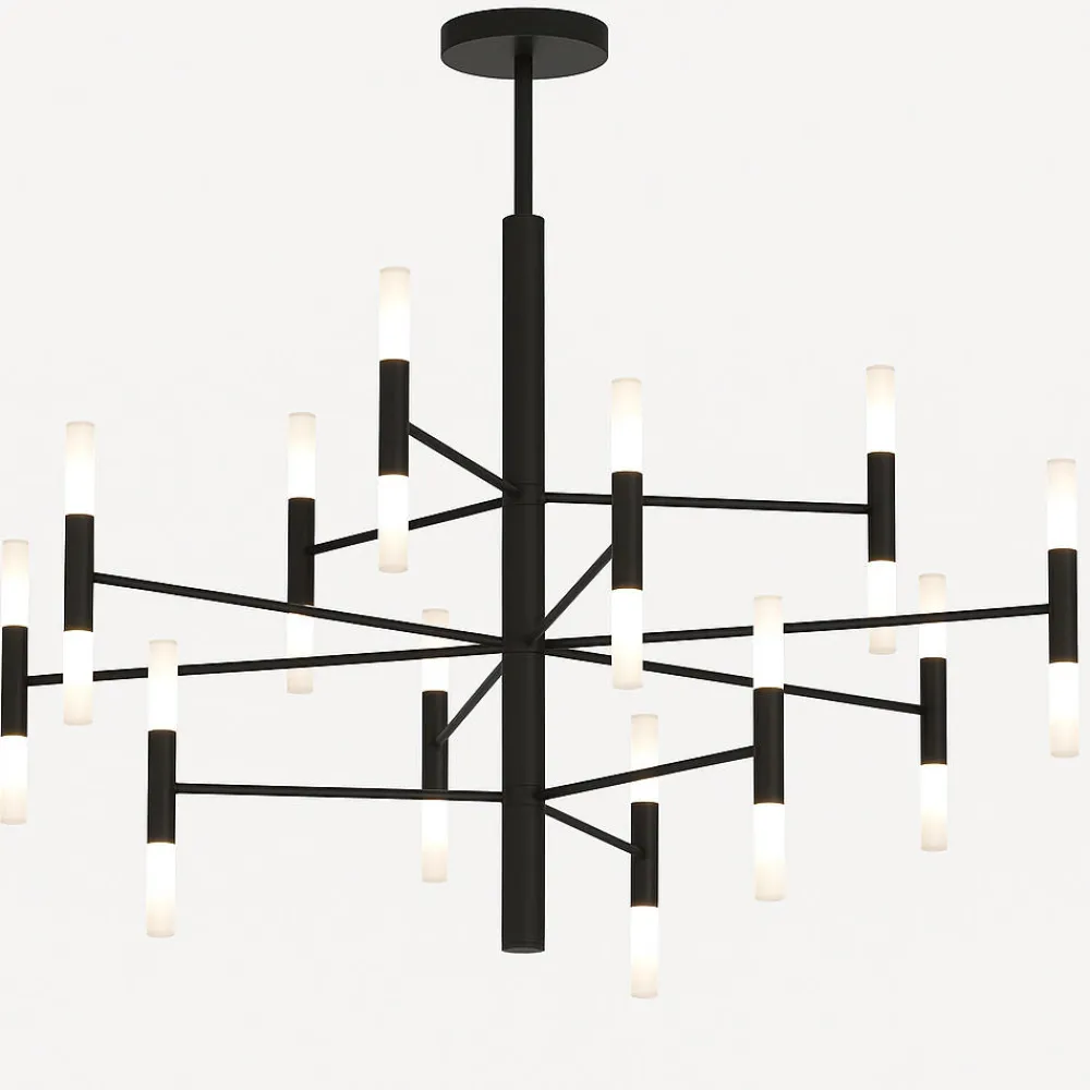 Lampadari Moderni-Top Light lampadario nero space 12 bracci design moderno