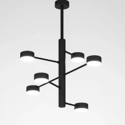 Lampadari Moderni-Top Light lampadario octopus nero 6 luci orientabili moderno