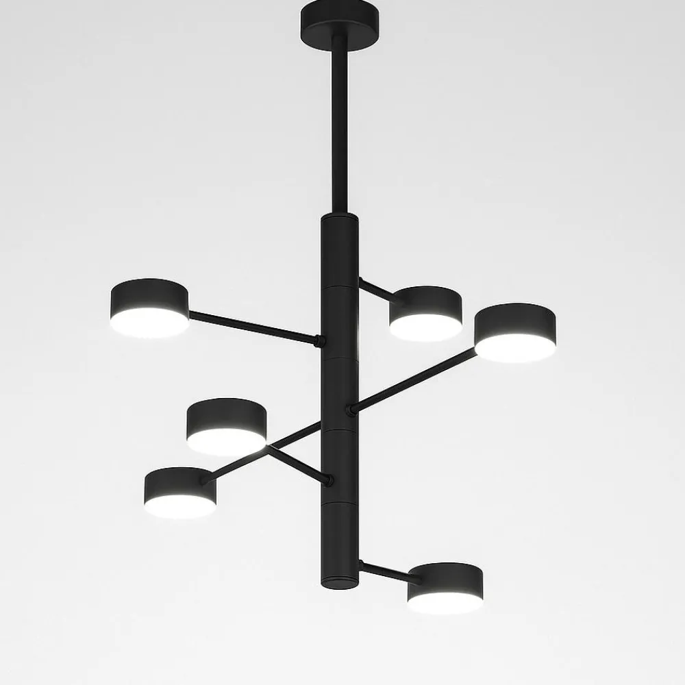Lampadari Moderni-Top Light lampadario octopus nero 6 luci orientabili moderno