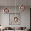Lampadari Moderni-Top Light Toplight lampadario per soggiorno sfere vetro rame