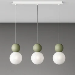 Lampadari Cucina-Top Light lampadario per tavolo cucina cucina cottage 3 luci sfere verdi
