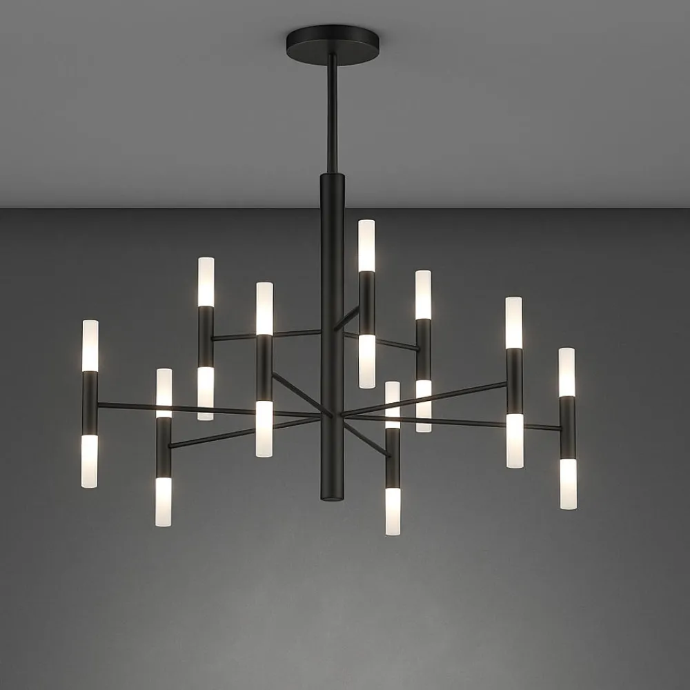 Lampadari Moderni-Top Light lampadario space nero design moderno per soggiorno
