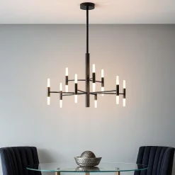 Lampadari Moderni-Top Light lampadario space nero design moderno per soggiorno