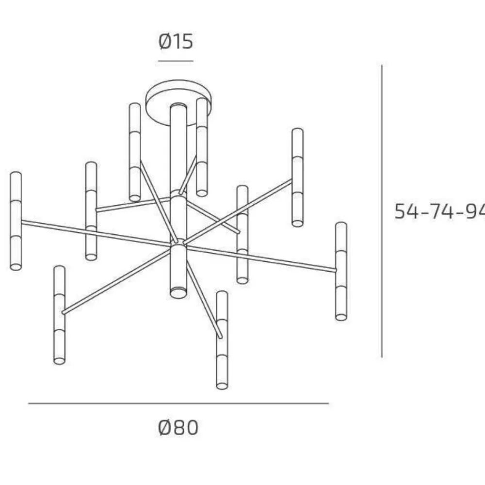 Lampadari Moderni-Top Light lampadario space nero design moderno per soggiorno