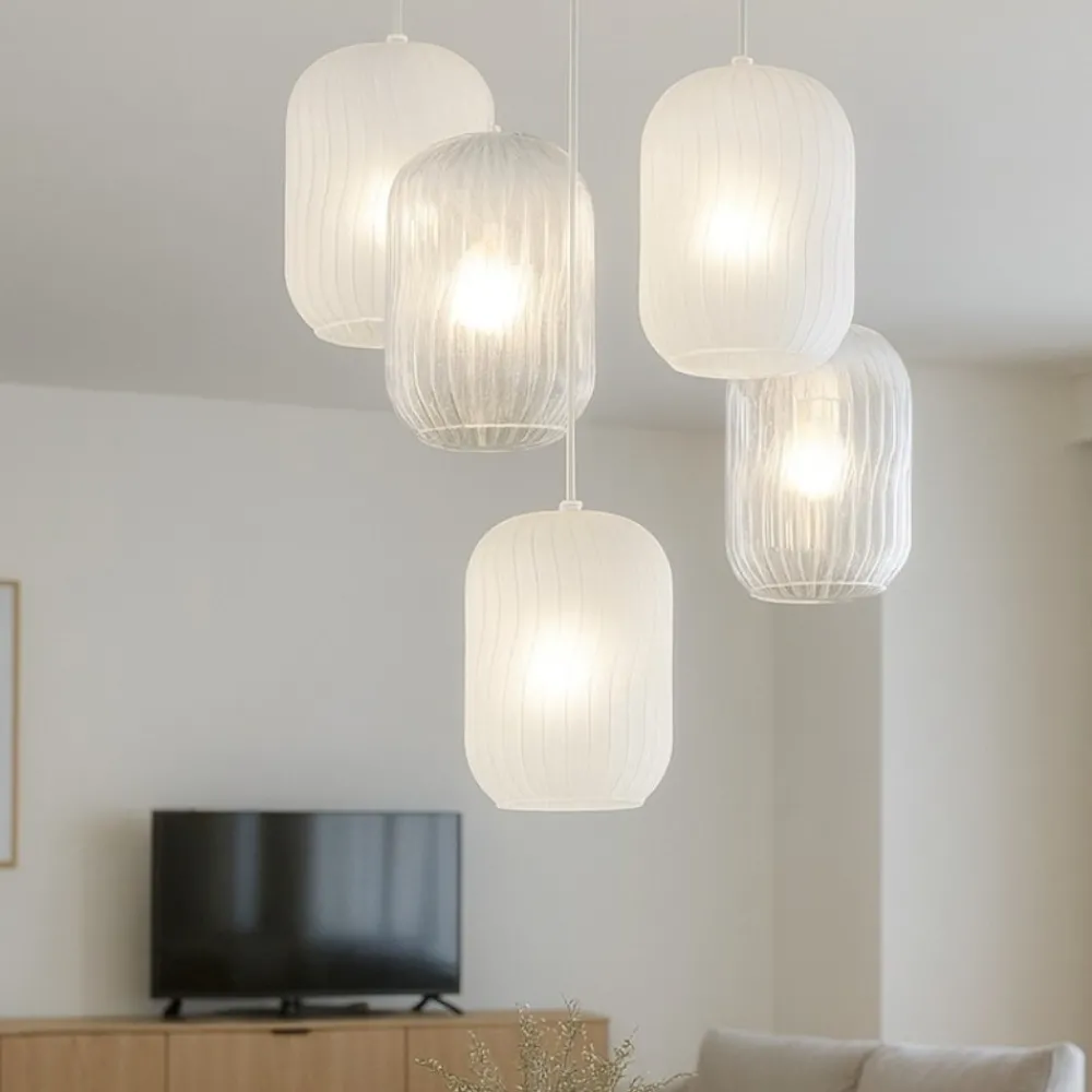 Lampadari Moderni-Top Light lampadario vetri a grappolo trasparenti moderno