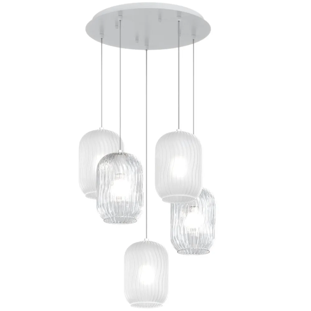 Lampadari Moderni-Top Light lampadario vetri a grappolo trasparenti moderno