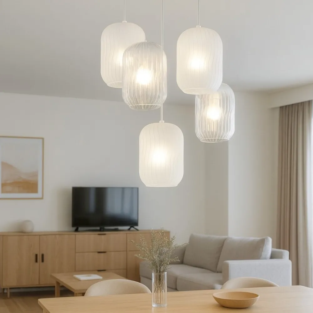 Lampadari Moderni-Top Light lampadario vetri a grappolo trasparenti moderno