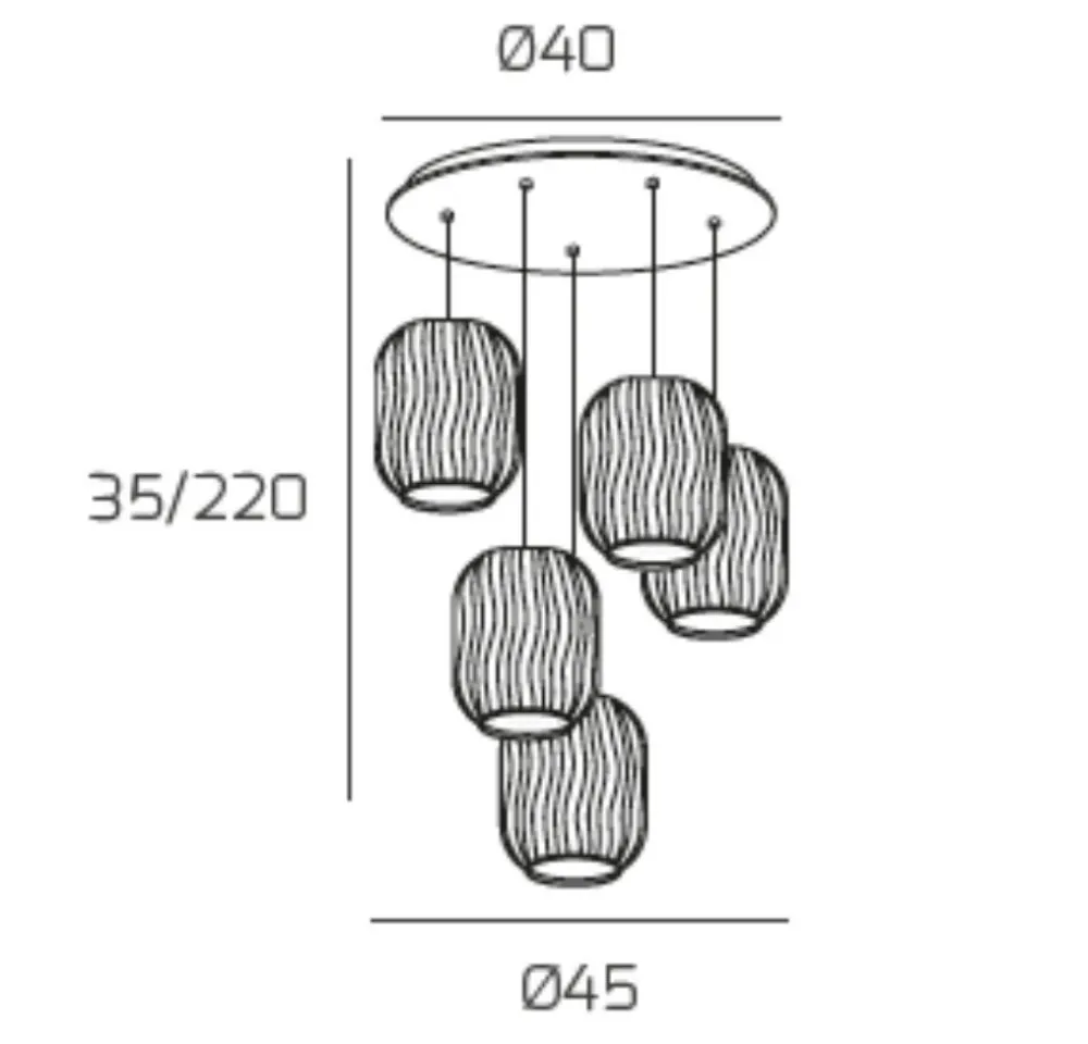 Lampadari Moderni-Top Light lampadario vetri a grappolo trasparenti moderno