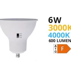 Lampadine Led-Top Light lampadina gu10 6w led cct 600 lumen