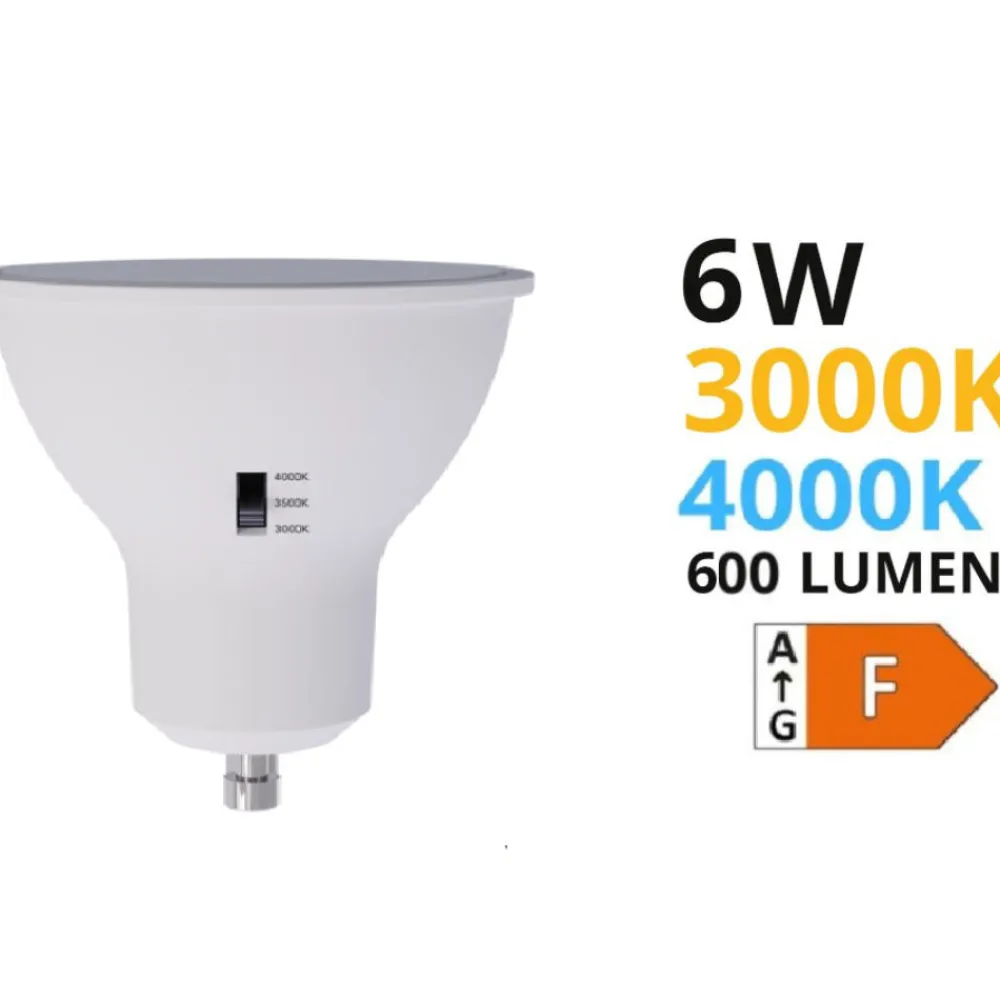 Lampadine Led-Top Light lampadina gu10 6w led cct 600 lumen