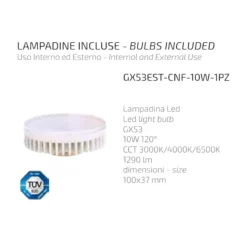 Lampadine Led-Top Light lampadina led gx53 per esterno 10w cct 1290 lumen