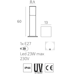 Lampioni Da Giardino-Top Light lampione da giardino nizza moderno bianco ip44