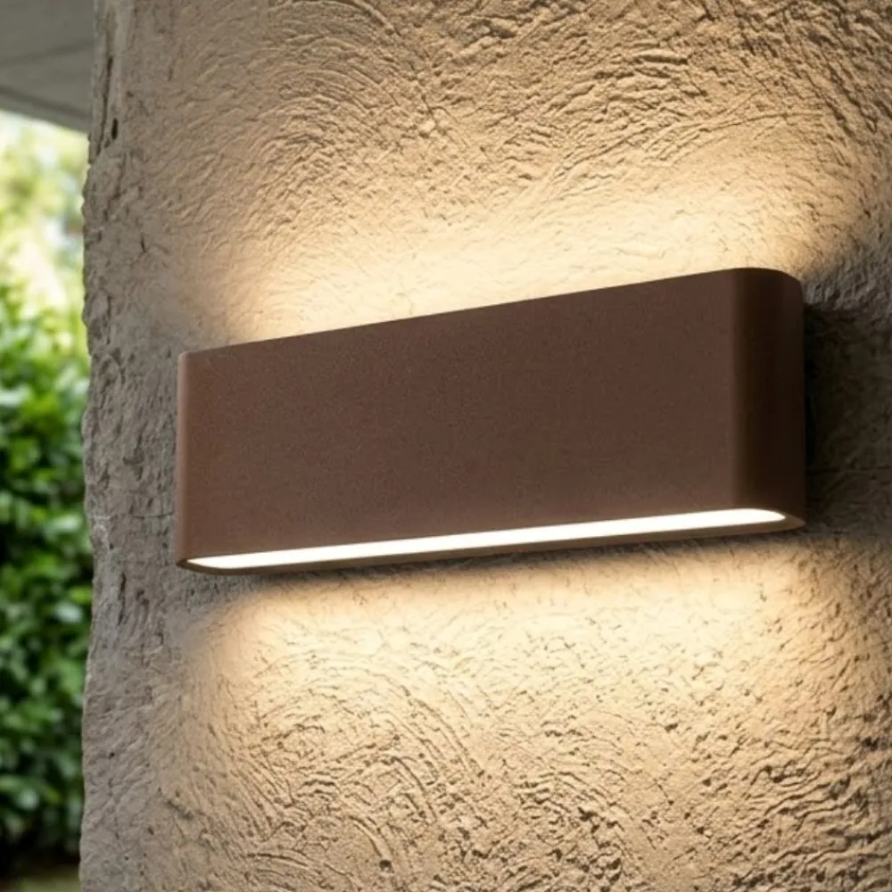 Applique Da Esterno-Top Light lima applique corten da esterno biemissione luce ip54