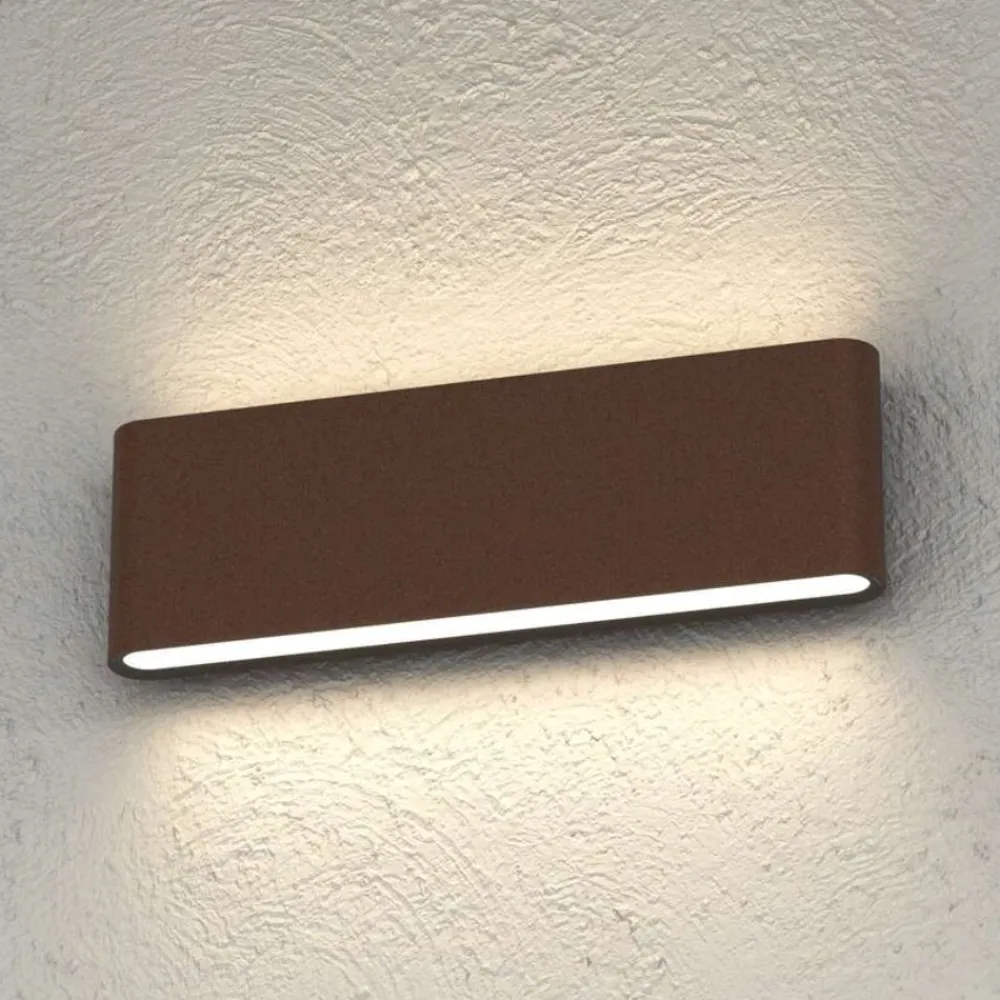 Applique Da Esterno-Top Light lima applique corten da esterno biemissione luce ip54