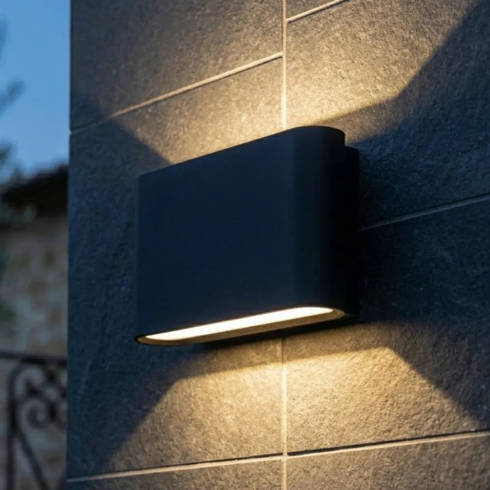 Applique Da Esterno-Top Light lima applique per esterno antracite led 10w cct