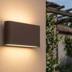 Applique Da Esterno-Top Light lima applique per esterni moderna corten led 10w cct