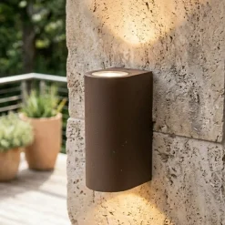 Applique Da Esterno-Top Light lione applique corten da esterno moderna ip65