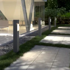 Lampioni Da Giardino-Top Light lisbona lampione da giardino moderno antracite led 12w 3000k ip65