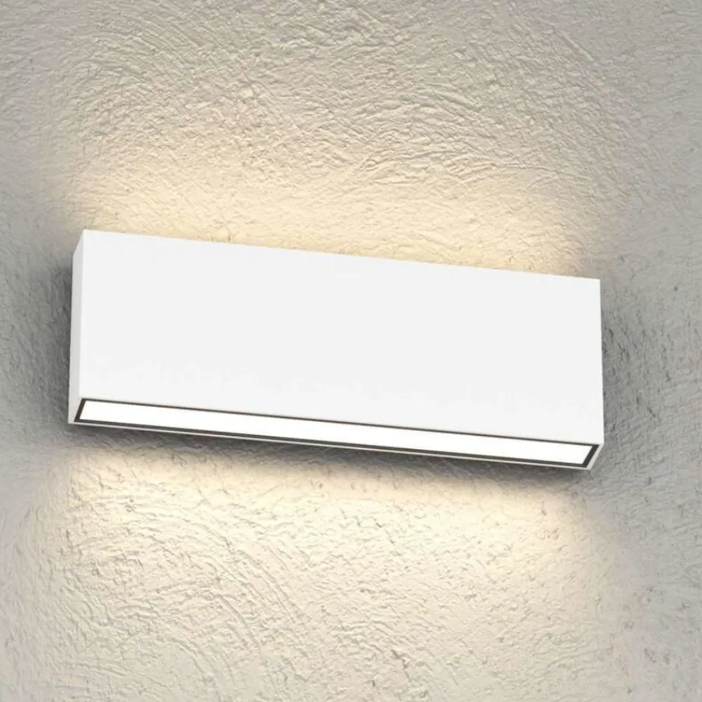 Applique Da Esterno-Top Light madrida applique rettangolare per esterni bianca led 20w cct ip65