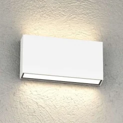 Applique Da Esterno-Top Light madrid applique rettangolare per esterno bianca led 10w cct ip65