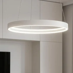Lampadari Moderni-Top Light malika lampadario anello bianco moderno led 42w cct per soggiorno