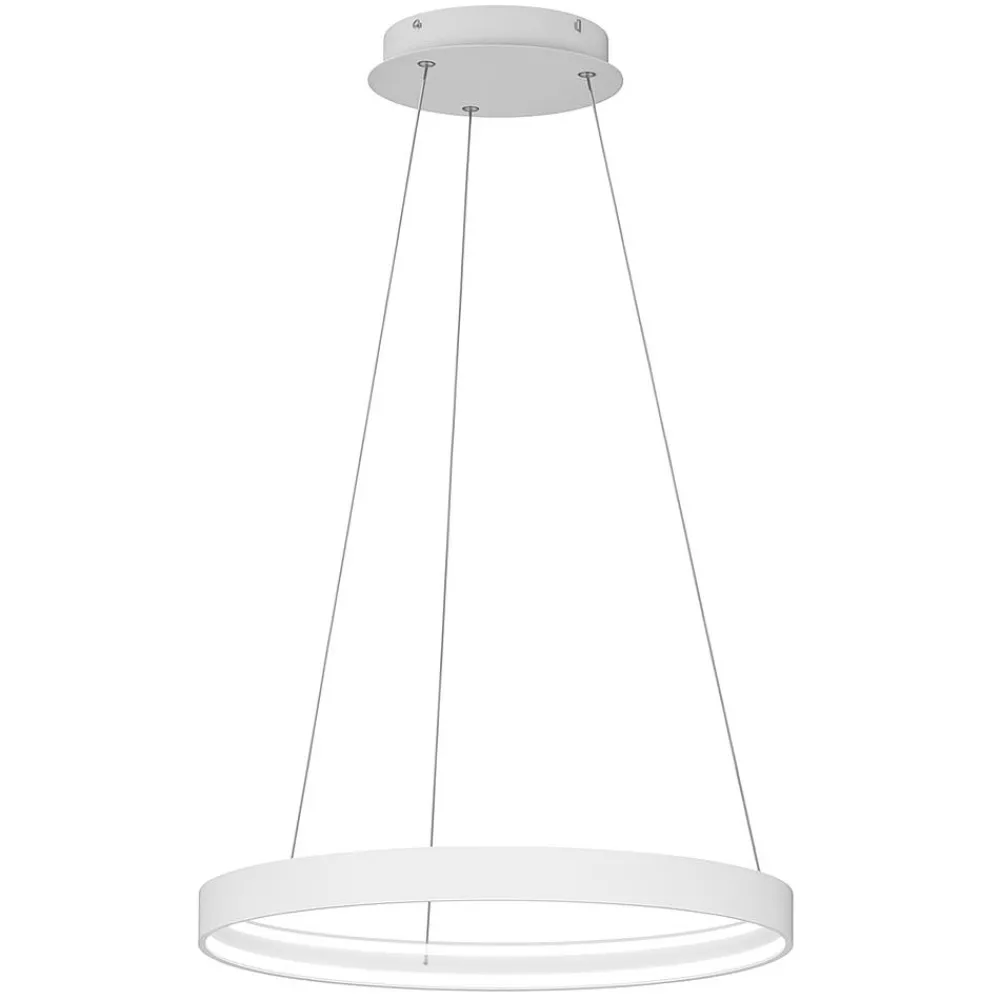 Lampadari Moderni-Top Light malika lampadario anello bianco moderno led 42w cct per soggiorno