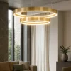 Lampadari Moderni-Top Light malika lampadario da cucina oro champagne doppio anello led 70w cct