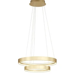 Lampadari Moderni-Top Light malika lampadario da cucina oro champagne doppio anello led 70w cct