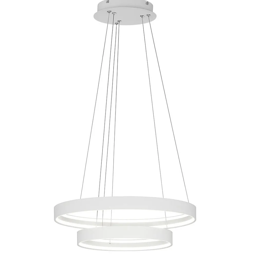 Lampadari Moderni-Top Light malika lampadario moderno bianco design doppio anello led 70w cct