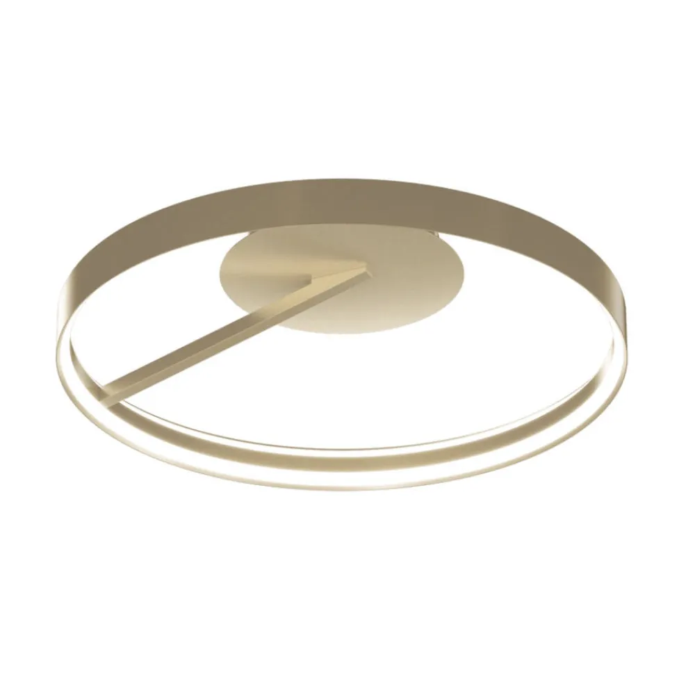 Plafoniere Moderne-Top Light malika plafoniera rotonda oro champagne per soggiorno led 42w cct