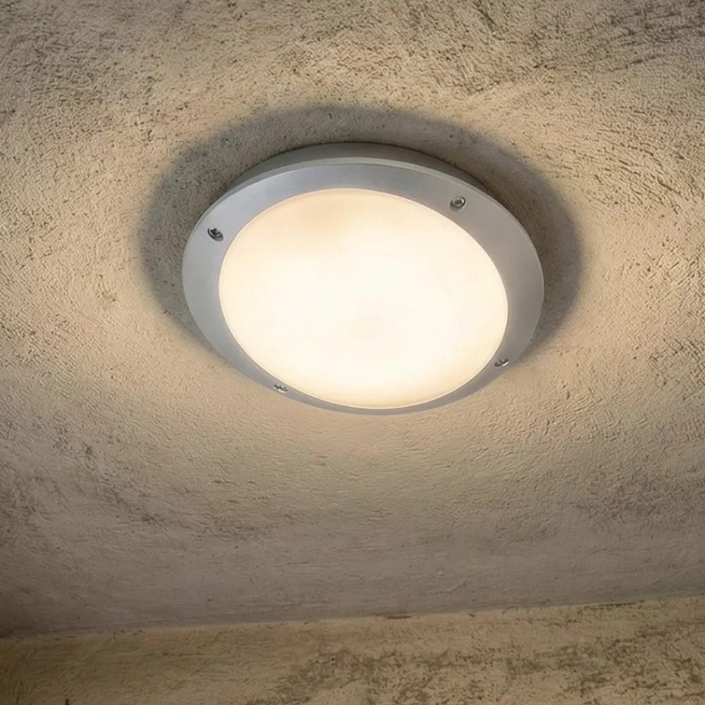 Plafoniere Da Esterno-Top Light milano plafoniera da esterno grigia anti corrosione ip66