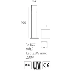 Lampioni Da Giardino-Top Light nizza lampione da giardino moderno bianco ip44