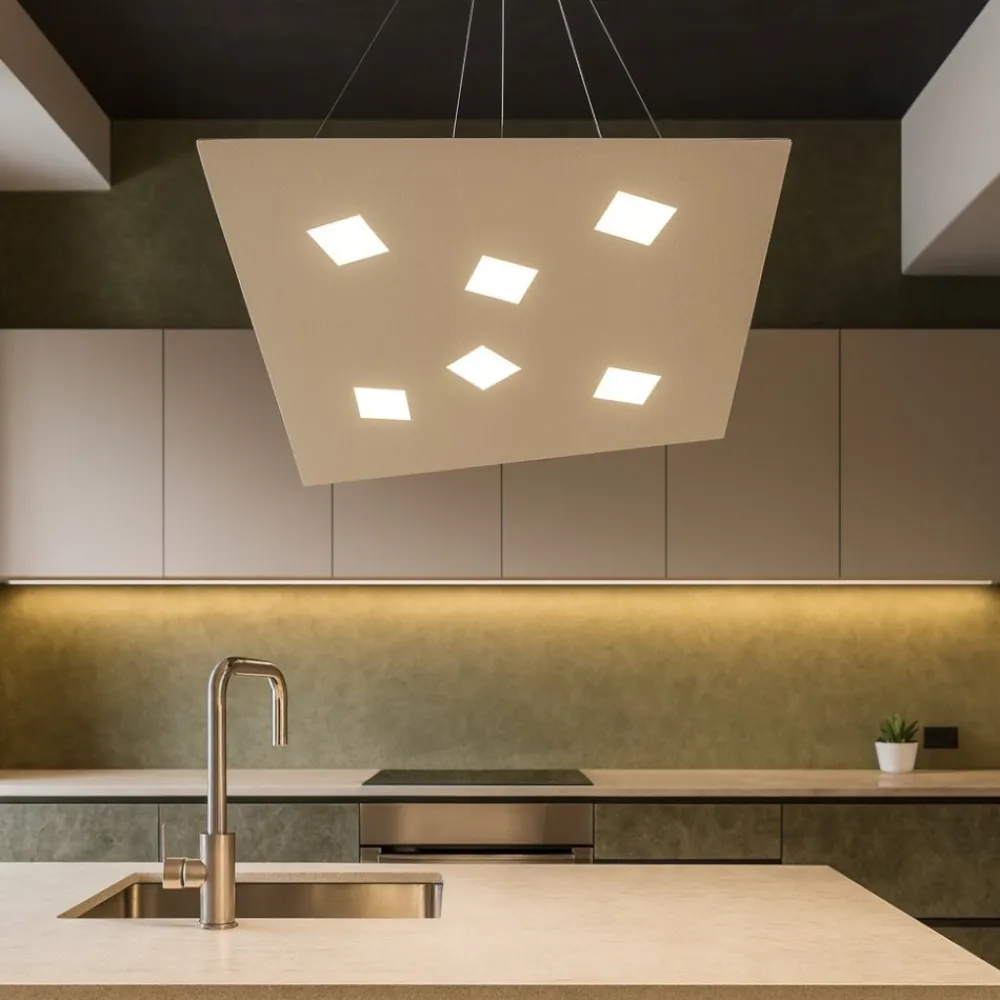 Lampadari Cucina-Top Light note sabbia lampadario led per cucina moderna