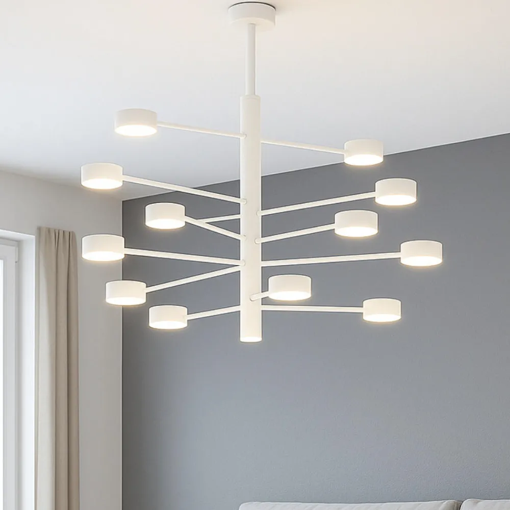 Lampadari Moderni-Top Light octopus lampadario moderno bianco 12 luci orientabili per soggiorno