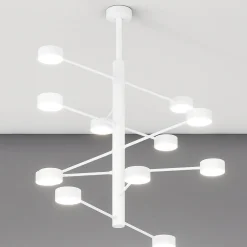 Lampadari Moderni-Top Light octopus lampadario moderno bianco 12 luci orientabili per soggiorno