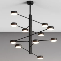 Lampadari Moderni-Top Light octopus lampadario nero moderno 12 luci orientabili per soggiorno
