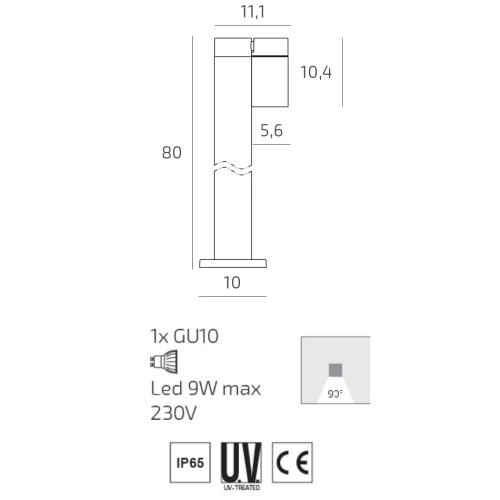 Lampioni Da Giardino-Top Light oslo lampione da giardino antracite luce orientabile ip65
