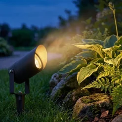 Faretti Da Esterno-Top Light paco faretto con picchetto nero da giardino ip65