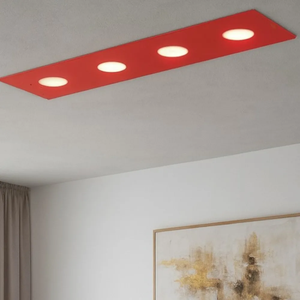 Plafoniere Moderne-Top Light path plafoniera per cucina moderna vetro lucido rosso