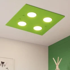 Plafoniere Moderne-Top Light path plafoniera quadrata in vetro verde