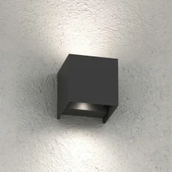 Applique Da Esterno-Top Light perth applique cubo nero per esterno led 10w cct