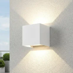 Applique Da Esterno-Top Light perth applique cubo da esterno bianco led 10w cct ip65