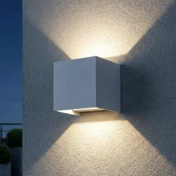 Applique Da Esterno-Top Light perth applique cubo da esterno bianco led 10w cct ip65
