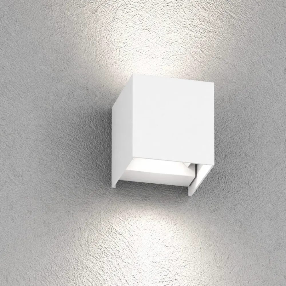 Applique Da Esterno-Top Light perth applique cubo da esterno bianco led 10w cct ip65