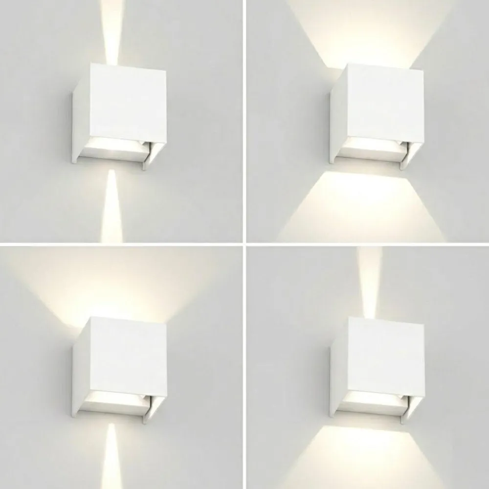 Applique Da Esterno-Top Light perth applique cubo da esterno bianco led 10w cct ip65