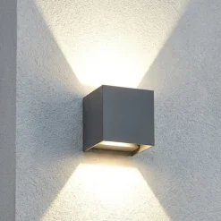 Applique Da Esterno-Top Light perth applique da esterno antracite led cct cubo moderno ip65