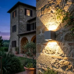 Applique Da Esterno-Top Light perth applique da esterno antracite led cct cubo moderno ip65