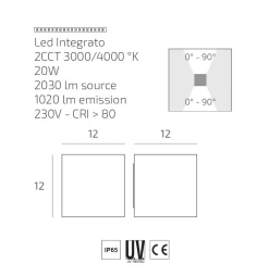 Applique Da Esterno-Top Light perth nera applique da esterno cubo led orientabile cct ip65