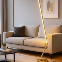 Lampade Da Terra-Top Light piantana led twig oro champagne 32w cct dimmerabile moderna