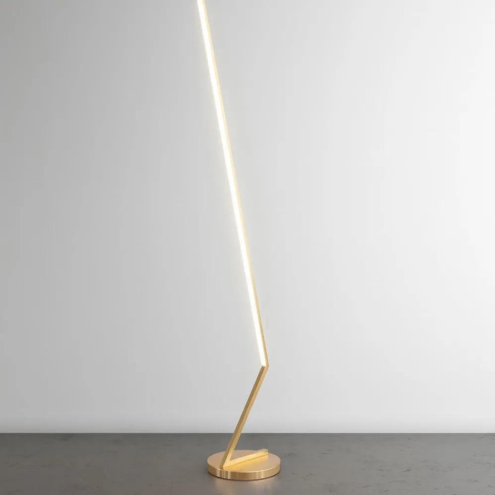 Lampade Da Terra-Top Light piantana led twig oro champagne 32w cct dimmerabile moderna
